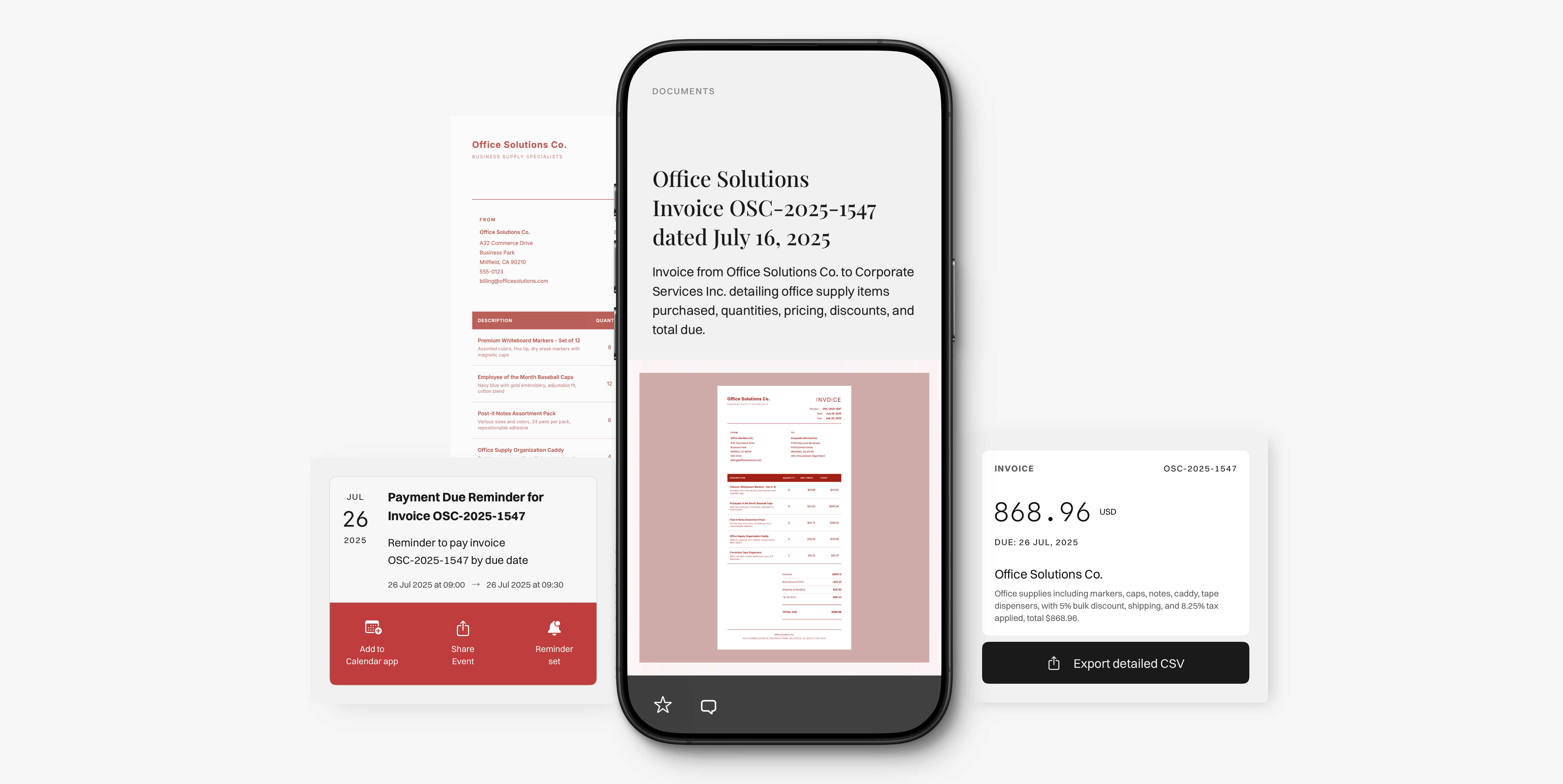 Gyansie turns your invoices into CSVs and calendar reminders