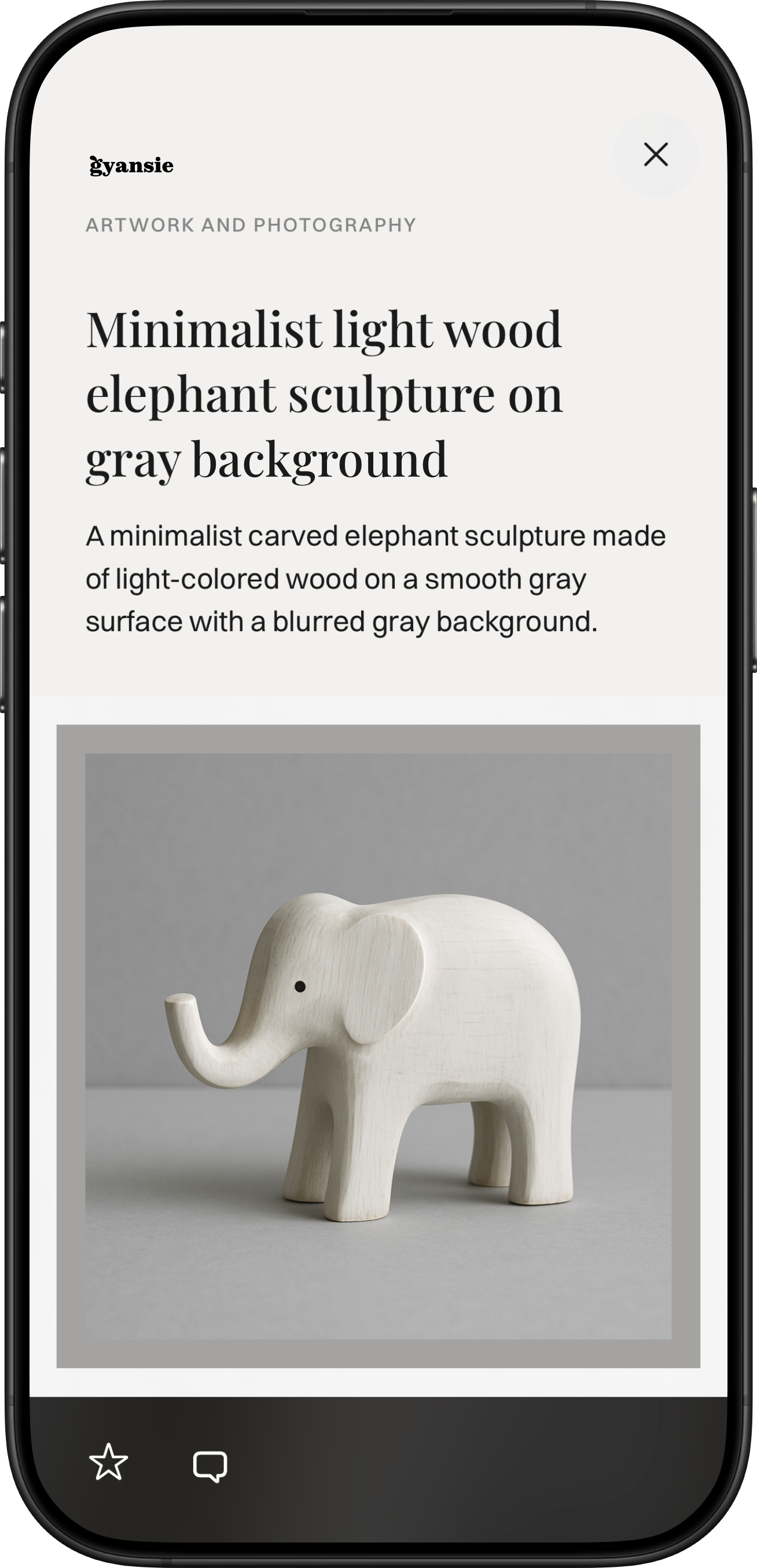 Gyansie app screenshot showing its object identification screen.